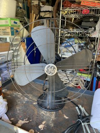 Antique Vintage G.  E.  Fan General Electric Ge Old Fan 18” Dia