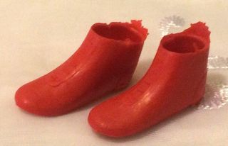 Vintage Mego Maddie Mod Barbie Clone Brick Red Rubber Boots Shoes