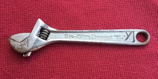 Vintage Crescent Tool Co.  6 Inch Adjustable / Crescent Wrench Made In Usa