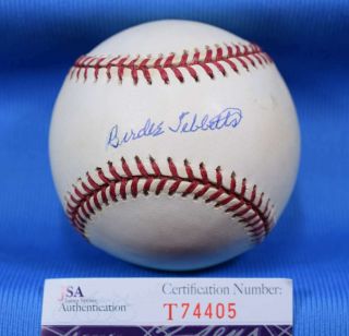 Birdie Tebbetts Signed Jsa National League Onl Baseball Autograph Authentic
