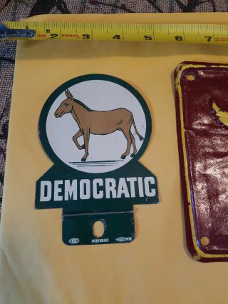 Vintage Democratic Political Campaign License Plate Toppers 2