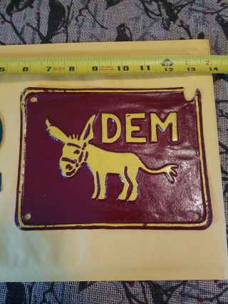 Vintage Democratic Political Campaign License Plate Toppers 3