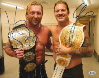 Chris Jericho Kenny Omega Signed 11x14 Photo Bas Wwe Japan Pro Wrestling