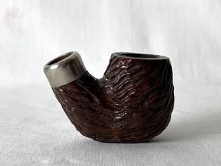 Vintage Rustic Bent Estate Tobacco Pipe Bowl Collared Shank,  No Bit.  Italy Made.