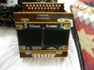 Hohner Accordion,  2 Row,  Old,  Antique,  Key Of B/e,  12 Bass.