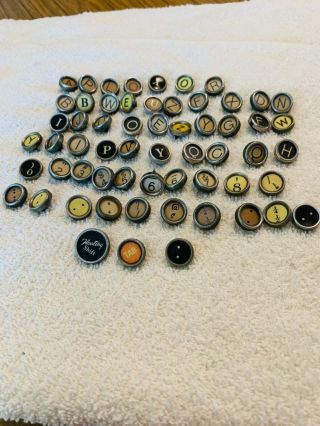 Vintage 60 Typewriter Keys For Craft And Jewelry Numbers Punctuation