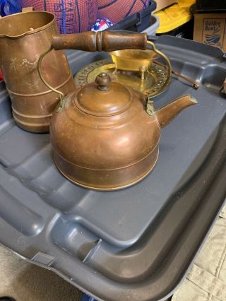 Vintage 1801 Revere Ware Copper Teapot Kettle,  Rome Ny Usa,  Kitchenware