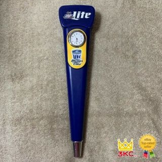 (vintage) Miller Lite | Miller Time (clock) | 12.  5 " Bar Tap Handle | Light Wear