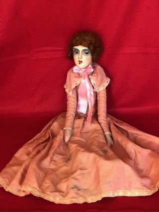 Vintage Antique Boudouir Bed Doll 26”