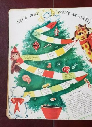 Christmas at The Little Zoo Vintage Book Bear 1950 Cute Story P0P - UP 3