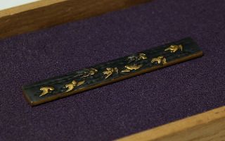 Japan Antique Edo kozuka Gold Crow katana menuki koshirae samurai yoroi Busho 烏 3