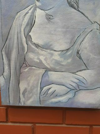 PABLO PICASSO OIL ON CANVAS RARE SIGNED - GALLERY STAMPS ON THE BACK 2