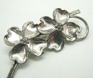 Vintage Beau Sterling Silver Figural Floral Brooch Pin Dogwood Flower Petite [b