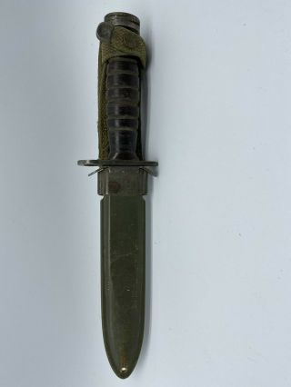Vintage Us Japan Japanese Made Kiffe Bayonet Fighting Knife W/ Scabbard