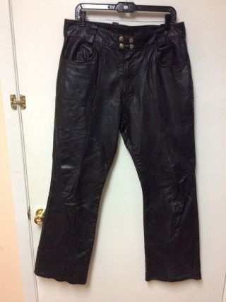 Vintage Gold Label Brooks Leather Detroit Usa Mens Motorcycle Pants Size 34 X 30