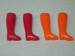 2 Pair Vintage Barbie/francie Riding Boots (hot Pink And Orange)