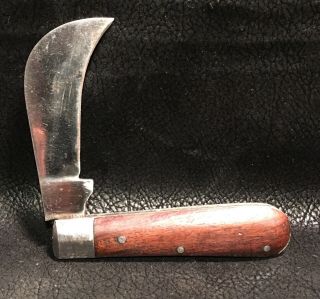 Unusual Rare Vintage Globe Master Pakistan Pocket Knife No.  60896/1 Wood Handle