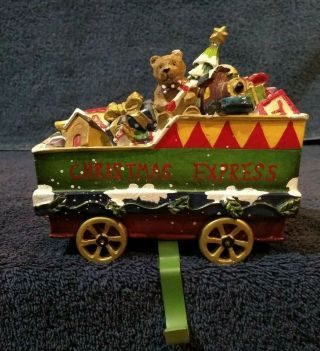 Vintage Christmas Express Metal Train Car Santa 