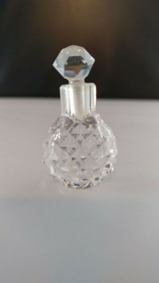 Vintage Czech Perfume Bottle Cut Crystal Tiny Micro Mini 1930 