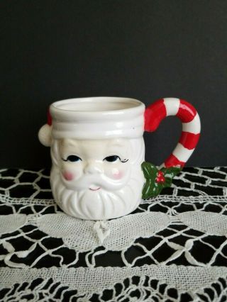 Vintage Ron Gordon Christmas Santa Candy Cane Mug - Korea 1982