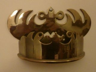 19th Century Pierced Brass Crown Wall Pocket (heavy Gauge Brass).