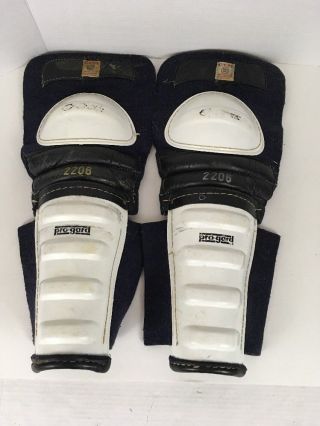 Vintage Hockey Ccm 2207 Shin Pads Guards Made In Canada Guc