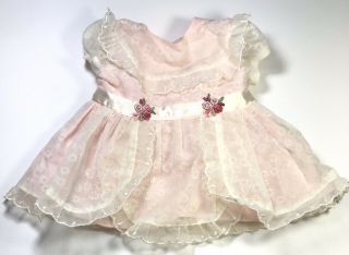 Vintage 1962 Mattel Chatty Cathy Sunday Visit 399 Outfit Pink Floral Doll Dress