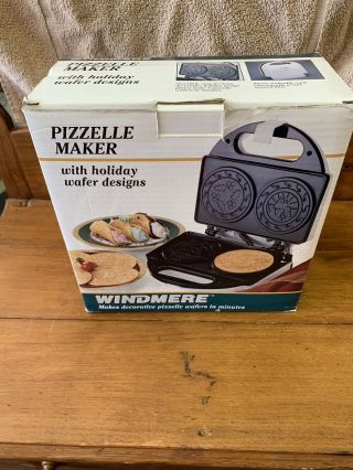 Pizzelle Maker Vintage Windmere With Holiday Wafer Designs