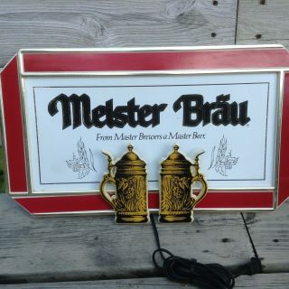 Meister Brau Beer Vintage Beer Plastic Sign Electronic Lights Great 2