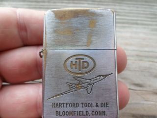 Vintage Zippo Lighter Advertising 1960s Htd Hartford Tool Die Bloomfield Conn Ct