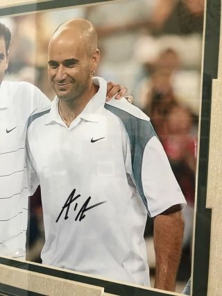 Pete Sampras - Andre Agassi Autographed And Framed Picture With
