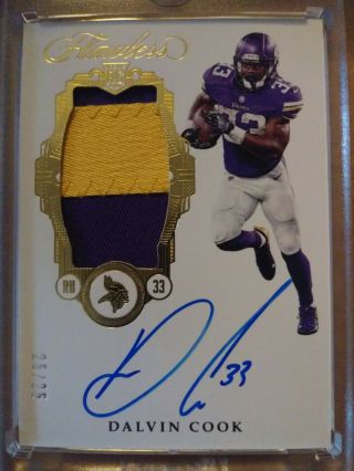 Dalvin Cook 2017 Panini Flawless Rookie Patch Autograph 25/25.  Ebay 1/1