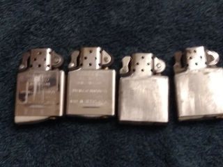 4 Different Full Size Zippo Lighter Inserts Only No Cases