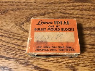 Vintage Lyman Ideal 403 169 Bullet Mold Blocks Mould One Set