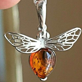 Russian Baltic Amber Bee Necklace Butterscotch Egg Yolk Polish Vintage
