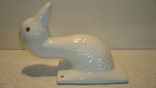 Vintage Apron Hanger White Ceramic Duck Or Goose