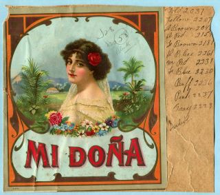 Antique Linen Or Cigar Box Labels Doris & Mi Dona