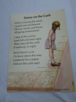Statue On The Curb Poster Babs Bell Hajdusiewicz 30266 Poetry Vntg