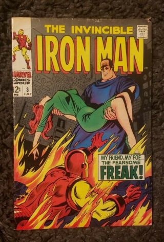 The Invincible Iron Man No.  3 July 1968 Marvel Comics Fn Grade Silver Age Vintage