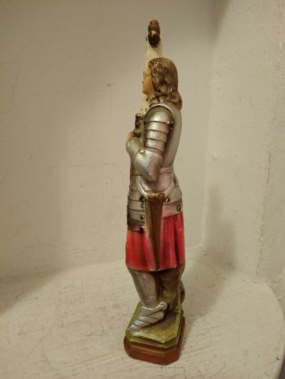 Vintage Chalkware Joan Of Arc Figurine 8 3/4 