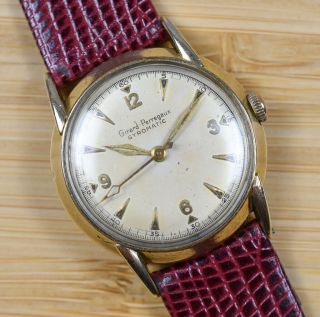 Vintage Girard Perregaux Gyromatic Gold Filled Automatic Mens Watch Leather Band