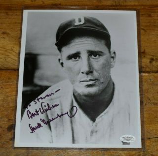 Hank Greenberg Signed - Inscribed Black & White Portrait Photo - Detroit Tigers - Jsa
