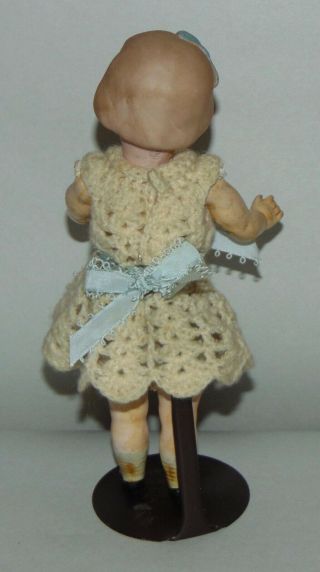 ANTIQUE BISQUE Doll GEBRUDER HEUBACH Girl BLUE BOW Rare Mold 3