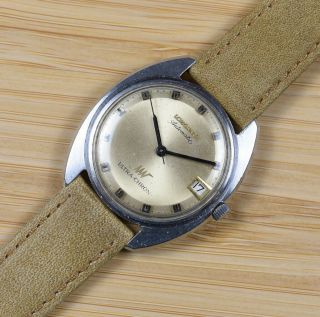 Vintage LONGINES ULTRA CHRON Stainless Steel Automatic Date Men ' s Watch Leather 2