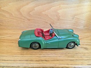 Vintage Bandai Japan 1959 Triumph Tin Friction Car 8.  5 Inches Long -