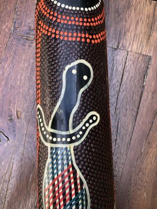 Antique 52 Inch Australian Aboriginal Didgeridoo Handmade & Dot Painted,  Nr