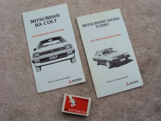 Mitsubishi " Sigma Turbo " & " Colt Ra " Technician Data Guides Factory Vintage