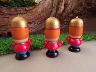 5 VINTAGE HAND PAINTED 1950 ' S WOODEN WOOD SOLDIER FIGURINE ORNAMENTS 3