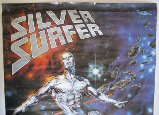 Vintage 1989 Silver Surfer Poster Marvel Comics Surfboard Surfing Comic Book USA 2