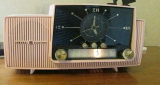 Pink Clock Radio - Vintage Retro 913 - D General Electric Ge 1950 